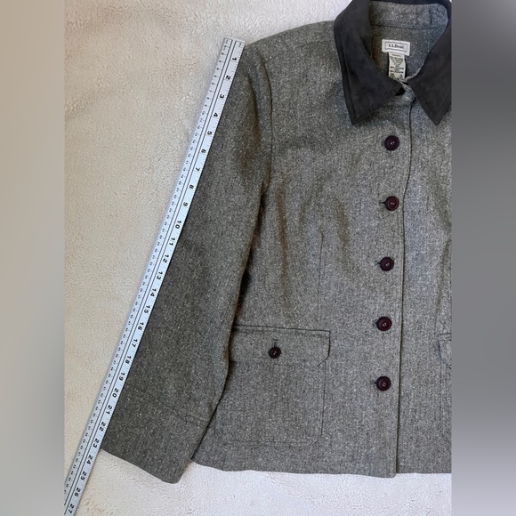 Vintage L.L. Bean Women's Wool Blend Tweed Jacket Size 14P - Picture 10 of 12